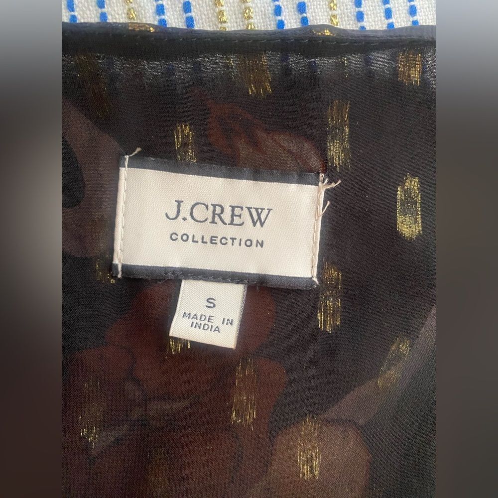 J. CREW COLLECTION MIXED PRINT TIE FRONT LUREX MAXI DRESS SZ SMALL - Picture 8 of 15